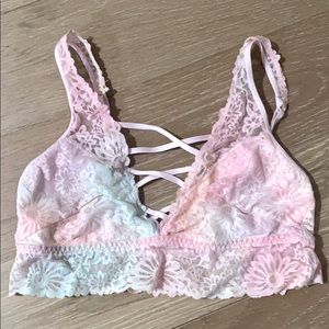 Victoria’s Secret pink lace bralette pastel tiedye